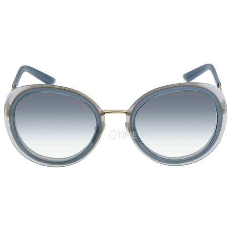 Prada Clear Gradient Light Blue Oval Ladies Sunglasses PR 